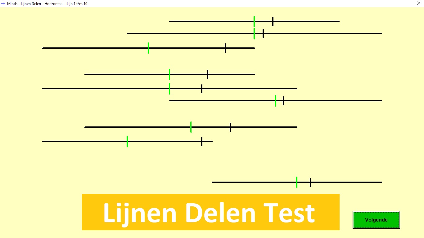 LIJN: Lijnen delen (neglect test) - Testmanager MINDS